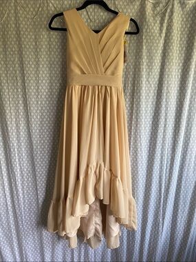 High-Low Ruffled Chiffon Dress